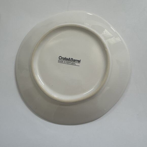 Crate & Barrel White Ceramic Teacup Espresso Saucers Set of 4 PORTUGAL - Picture 4 of 8